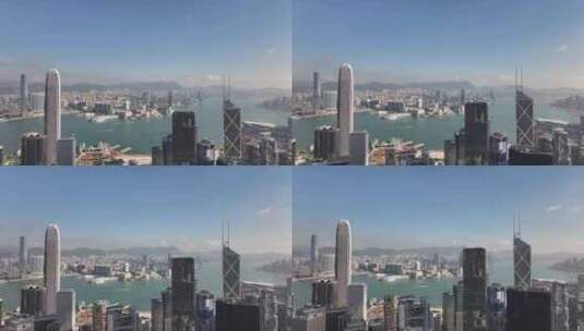 香港国际金融中心大厦航拍高清在线视频素材下载