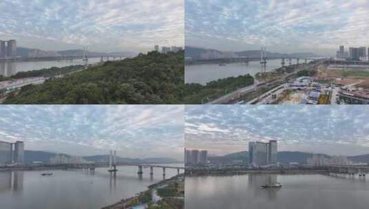 珠海横琴大桥航拍高清在线视频素材下载