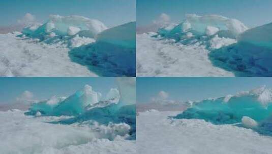 新疆博尔塔拉州 赛里木湖 冰推 高清在线视频素材下载
