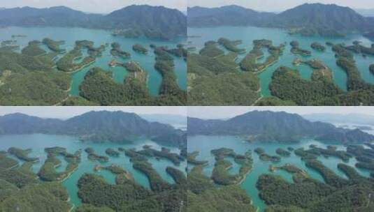 航拍杭州千岛湖景区高清在线视频素材下载