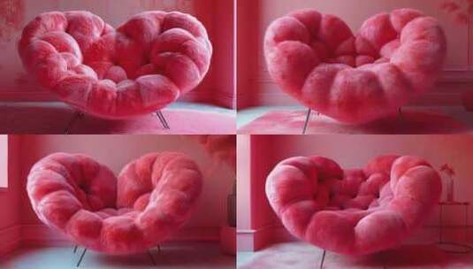 心形椅子沙发爱心情人节520装饰室内告白高清在线视频素材下载