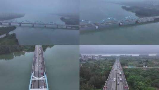 海口琼州大桥航拍高清在线视频素材下载