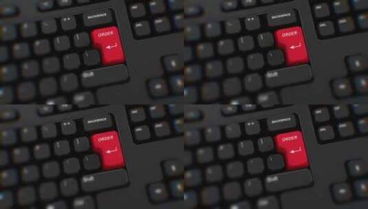 订购键盘上的红色按钮。手指按下在线订购。高清在线视频素材下载