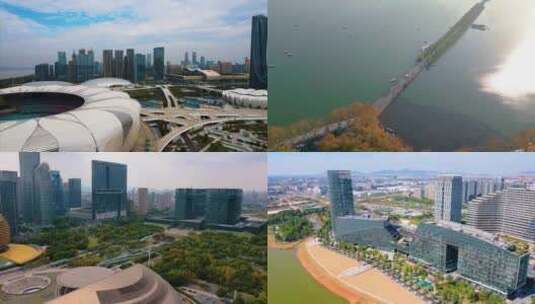 浙江省杭州市城市风景视频素材航拍高清在线视频素材下载