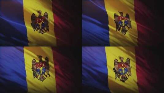 摩尔多瓦国旗挥舞-4K高清在线视频素材下载