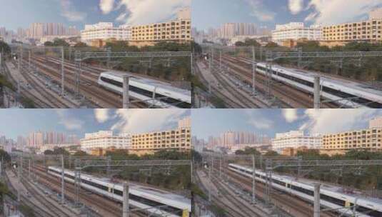 4K实拍高铁行驶远行大气画面高清在线视频素材下载
