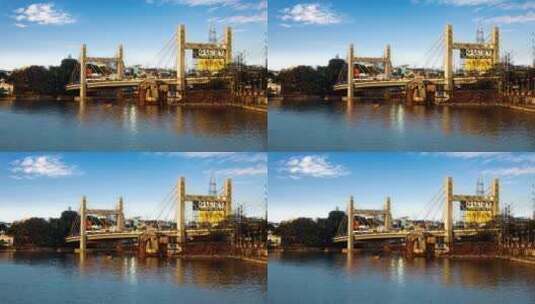 河上的立交桥高清在线视频素材下载