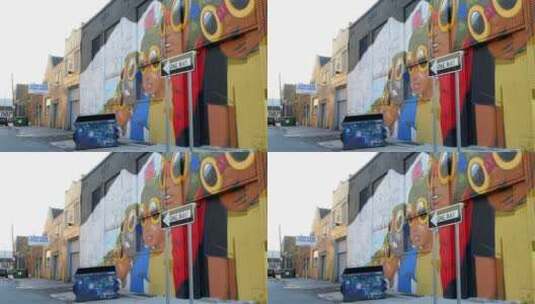 底特律的涂鸦墙高清在线视频素材下载
