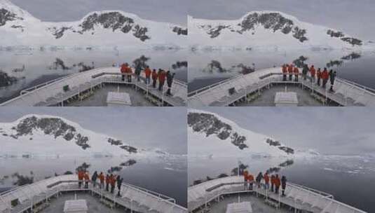 在南极探险的游客高清在线视频素材下载