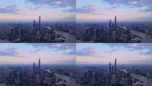上海三件套航拍风光高清在线视频素材下载