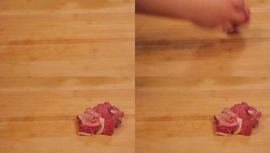 猪肉馅和荸荠组合做馅料高清在线视频素材下载