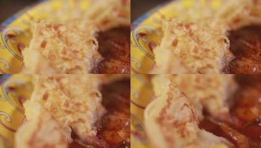 中华美食鱼头泡饼高清在线视频素材下载