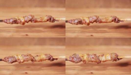 羊油瘦肉烤肉肉串高清在线视频素材下载
