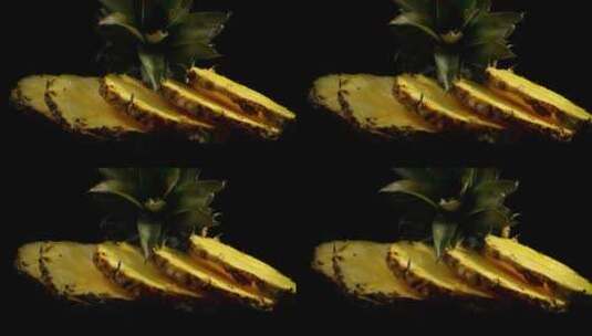 切片菠萝特写镜头高清在线视频素材下载