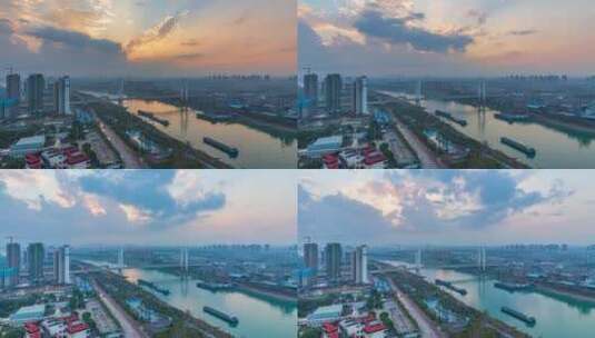 广西贵港青云大桥日落延时高清在线视频素材下载