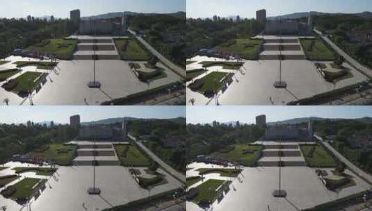 航拍 江西 瑞金 苏维埃 共和国 纪念馆高清在线视频素材下载