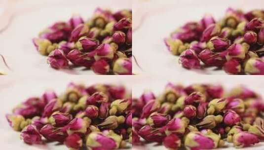 玫瑰花桃花养生茶原料高清在线视频素材下载