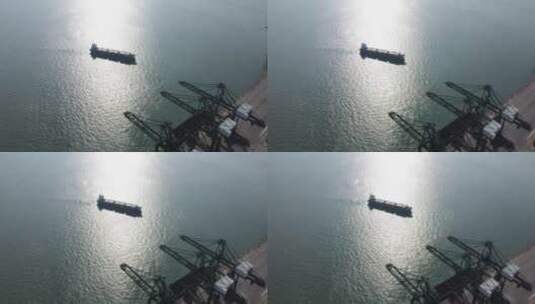 航拍福州江阴港国际码头4K实拍视频高清在线视频素材下载