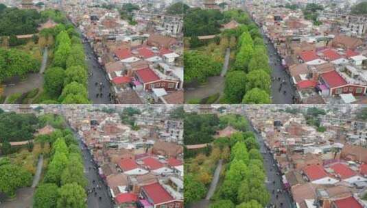 泉州航拍西街东西塔市区开元寺风景名胜古迹高清在线视频素材下载