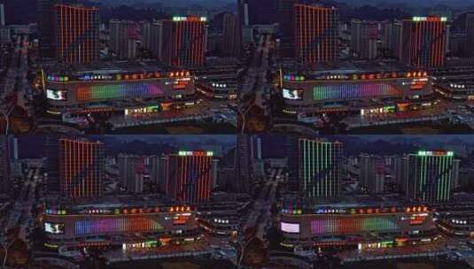 4k城市夜景商业中心航拍素材高清在线视频素材下载