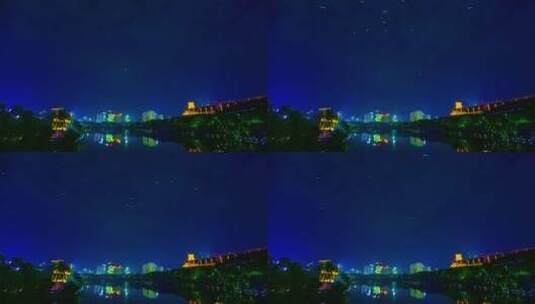 南宁民歌湖东盟商务区城市天际线夜景高清在线视频素材下载