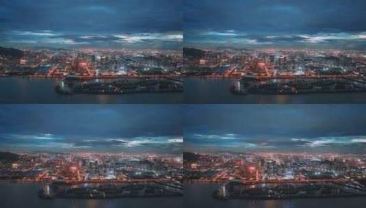 6K厦门CBD夜景航拍延时空镜高清在线视频素材下载