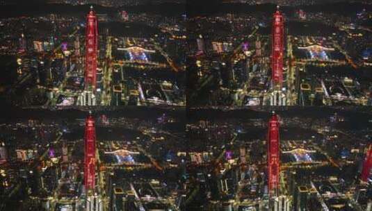 【正版5K素材】深圳市民中心灯光秀航拍高清在线视频素材下载