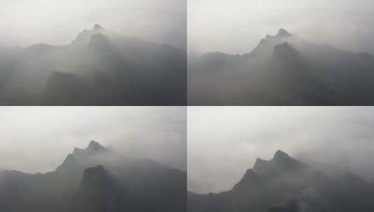 北京箭扣长城冬季雾凇云海震撼景观高清在线视频素材下载
