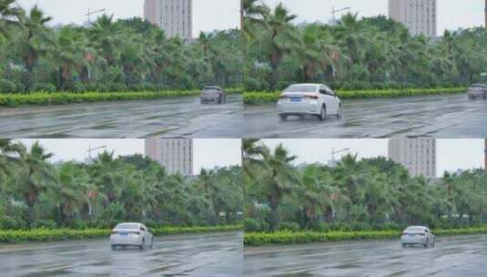 下雨中的道路高清在线视频素材下载