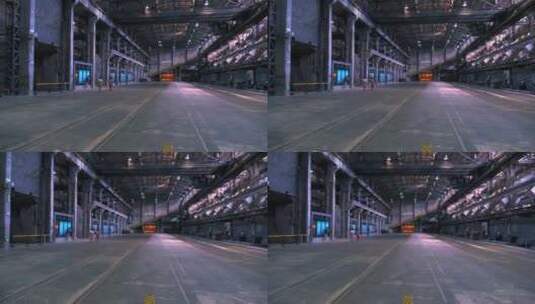 沈阳工业博物馆东北大型重工业厂房内部景观高清在线视频素材下载