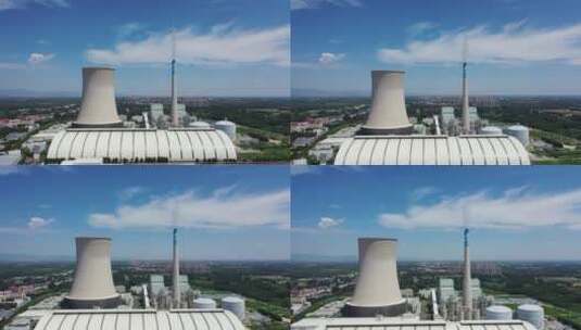 航拍华能涿州热电厂高清在线视频素材下载