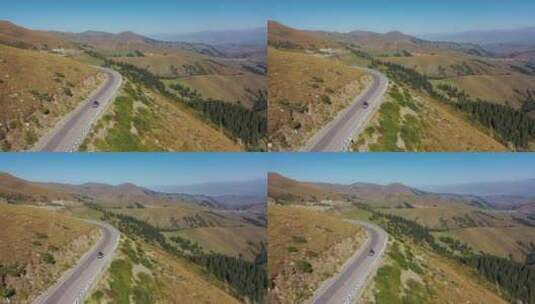 新疆独库公路旅行风光航拍视角高清在线视频素材下载