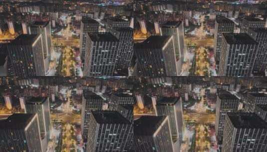 城市夜景城市建筑城市交通航拍4K高清在线视频素材下载