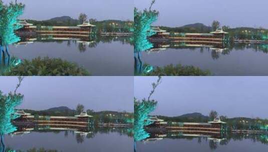 南京金陵小城仿古建筑夜景视频5高清在线视频素材下载