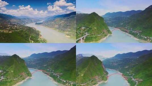 4k重庆巫山巫峡三峡航拍高清在线视频素材下载
