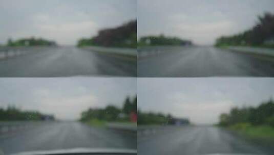 下雨天行驶在路上高清在线视频素材下载