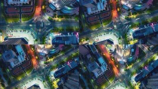 4K航拍延时南昌绿地广场双子大厦高清在线视频素材下载