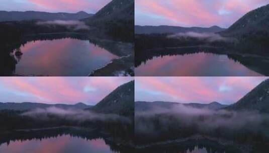 湖面反射的美景高清在线视频素材下载