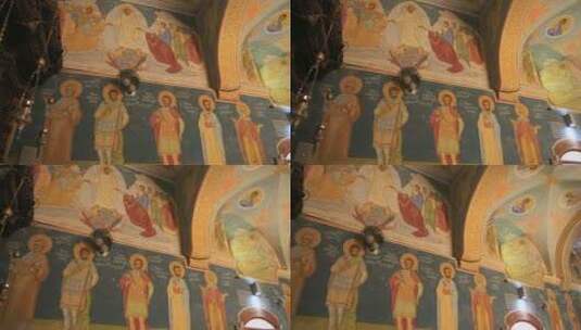 精致的宗教壁画高清在线视频素材下载