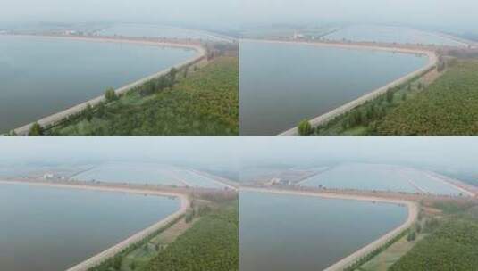 黄河河堤航拍高清在线视频素材下载