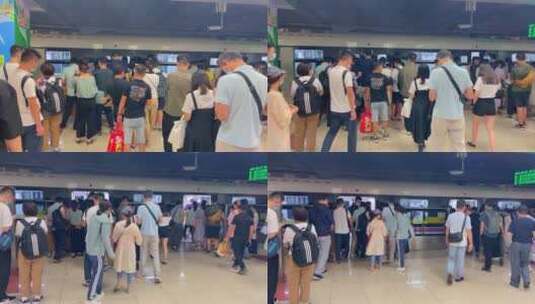 上海地铁站高峰期人流人群4K实拍高清在线视频素材下载