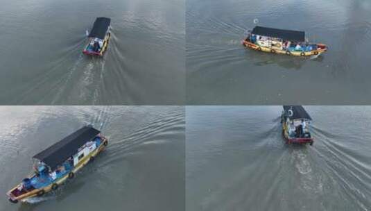 海上渔船环绕航拍高清在线视频素材下载