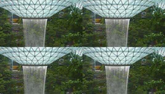 樟宜机场瀑布美景高清在线视频素材下载