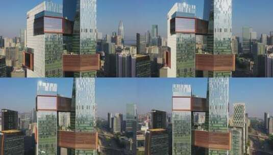 深圳腾讯滨海大厦建筑中景右环绕高清在线视频素材下载