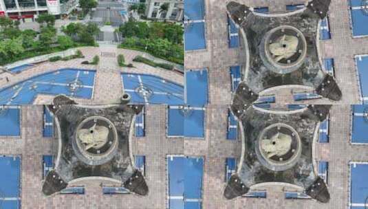 广西南宁金湖广场俯拍高清在线视频素材下载