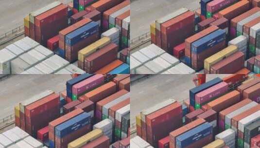 港口码头集装箱物流城市商业繁忙的港口高清在线视频素材下载