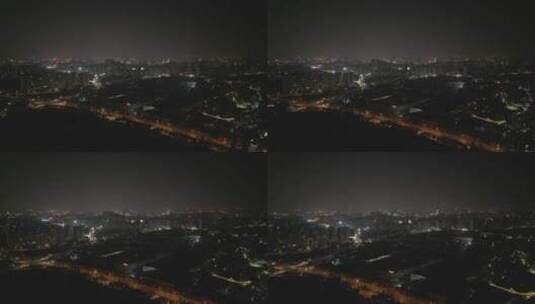 夜间调色素材 原片车流与城市夜景高清在线视频素材下载