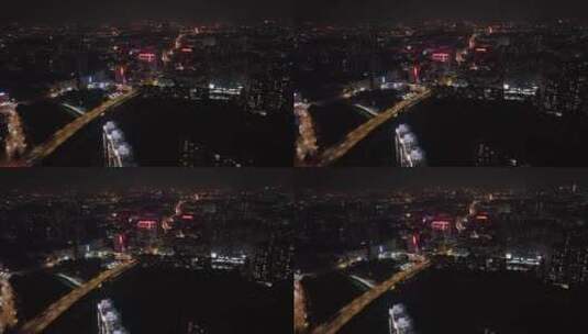 广州海珠区城市夜景航拍高清在线视频素材下载