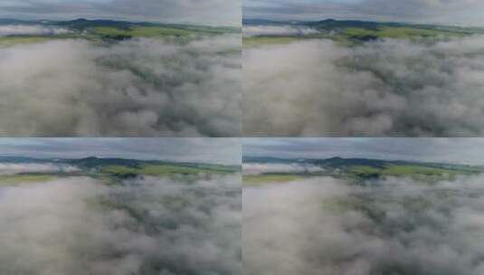航拍森林云海云雾高清在线视频素材下载