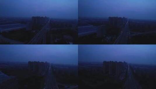 4k蓝色夜城市高清在线视频素材下载